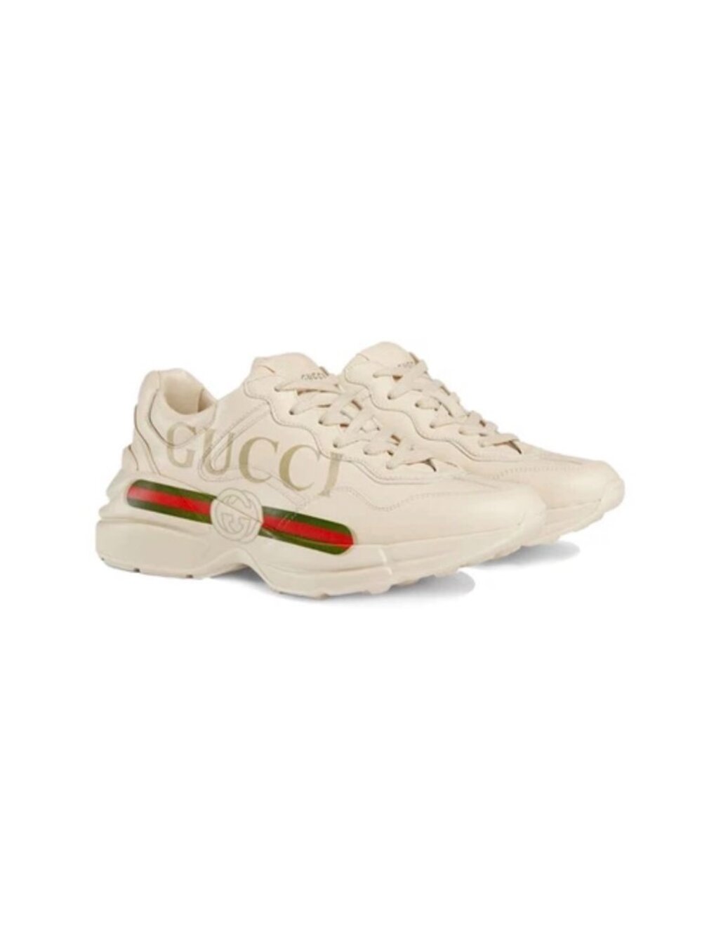 Gucci Women’s Rhyton Leather Vintage Gucci Logo Sneakers Ivory EU35.5 528892